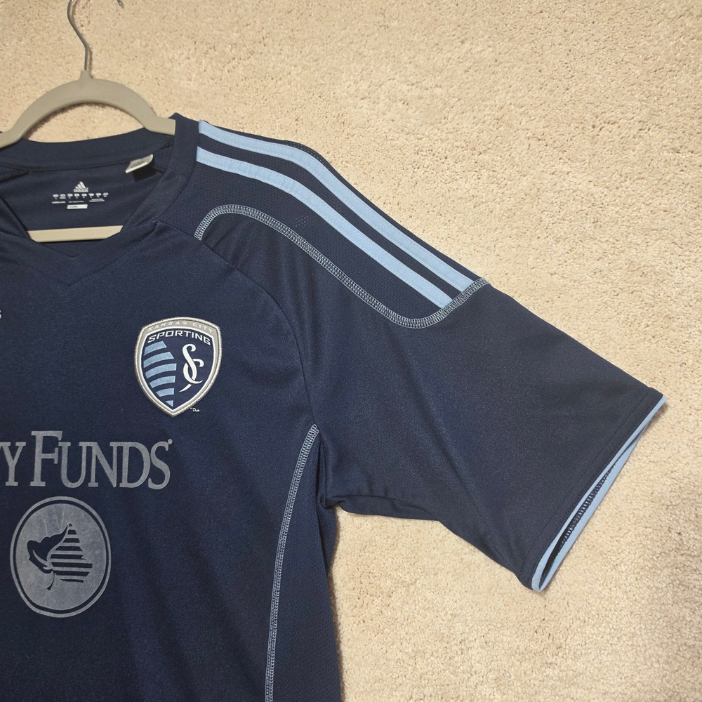 Adidas Sporting Kansas City MLS Ivy Funds ClimaCool Soccer Jersey Mens Small - Picture 3 of 13